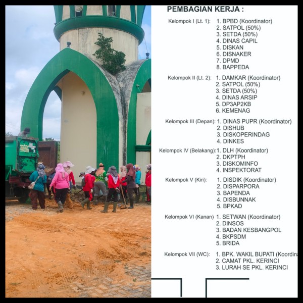 DLH Pelalawan Maksimalkan Kegiatan Goro Kebersihan Mesjid Ulul Azmi Seusai Arahan Bupati Pelalawan