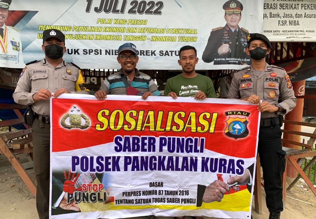 Sosialisasi Saberpungli Polsek Pangkalan Kuras