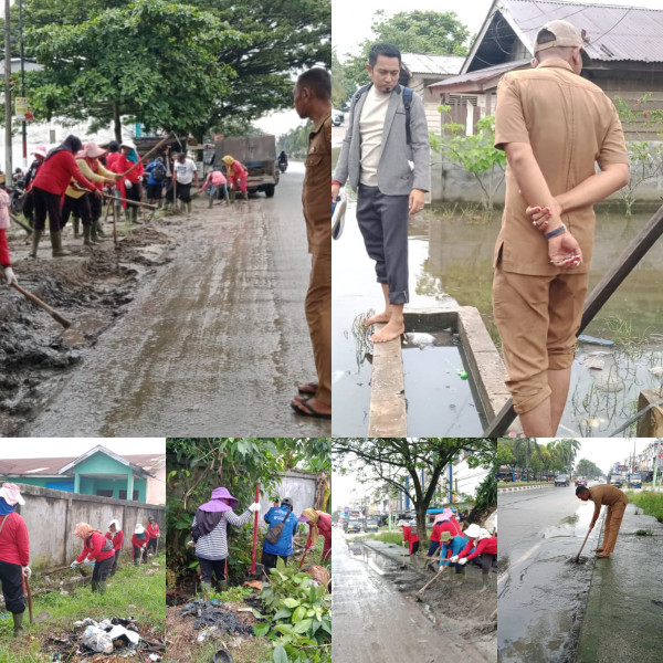 Pasca Hujan Deras,Sejumlah Ruas Jalan Dan Rumah Warga Terendam Banjir,DLH Pelalawan Bersama Stakeholder Carikan Solusi