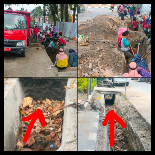 Gali drainase Hingga Dasar,DLH Pelalawan Cegah Terjadinya Banjir