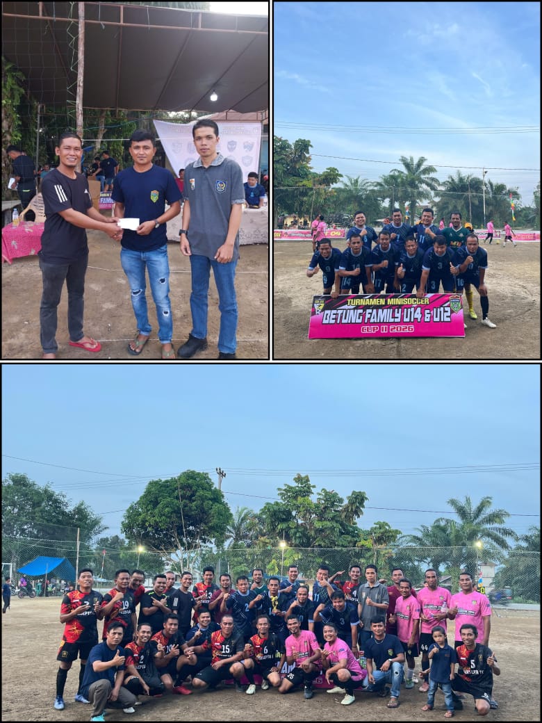 Lapangan Sederhana Penuh Tanah Turnamen U-14 &12 Desa Merbau Resmi dibuka oleh Ketua Apdesi Kec.Bunut