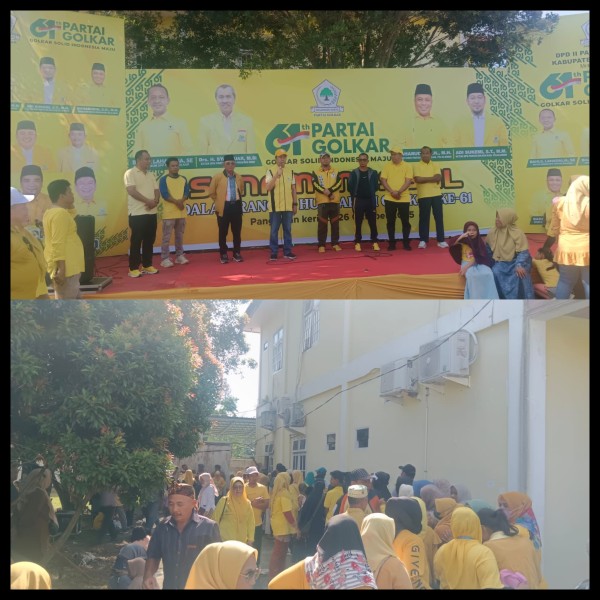 Kemeriahan tampak Di Hari Hut Partai Golkar Yang Ke 61,Di Hadiri Berbagai Tokoh  Golkar Hingga Ribuan Masyarakat