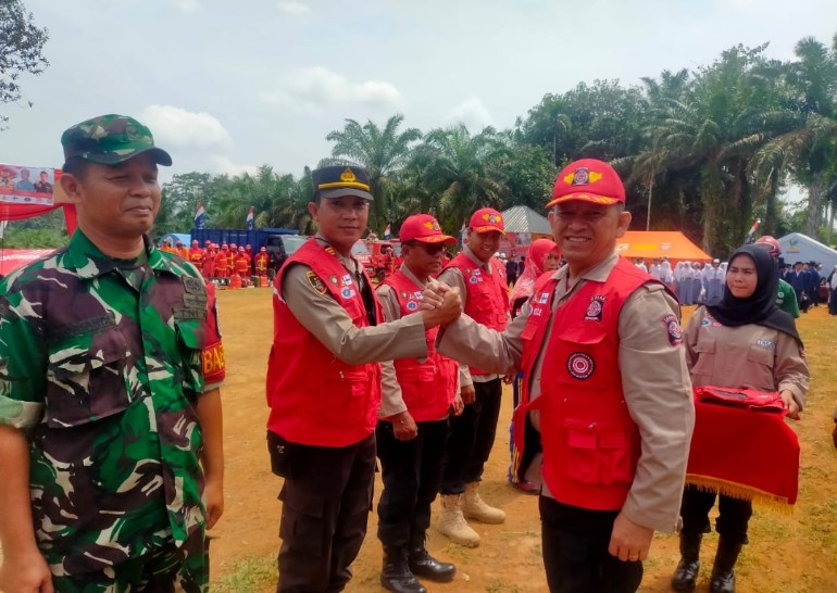 Berjalan Lancar, Kapolsek Pangkalan Lesung Hadiri Pembukaan Pelatihan Tagana