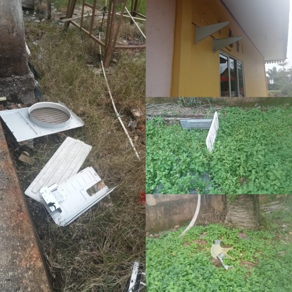AC Kantor Desa Kuala Terusan Raib Di Gondol Maling, Pelayanan Masyarakat Terganggu