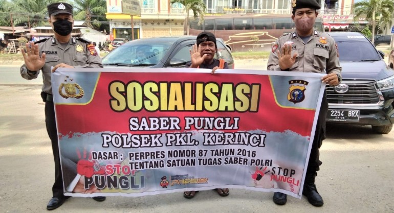 Seperti Biasanya, Polsek Pangkalan Kerinci Gencar Lakukan Sosialisasi Saber Pungli