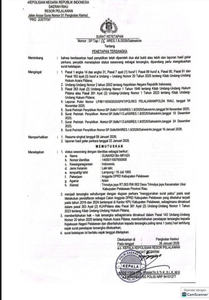 Terbongkar! Dugaan Surat Palsu Caleg DPRD Pelalawan Berujung Tersangka, Polisi Pastikan Proses Hukum Berlanjut