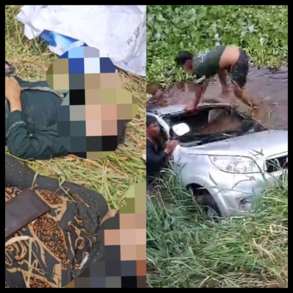Mobil Terjun ke Kanal di Koridor RAPP Pelalawan, 2 Karyawan Bank Dana Amanah Pelalawan Meninggal