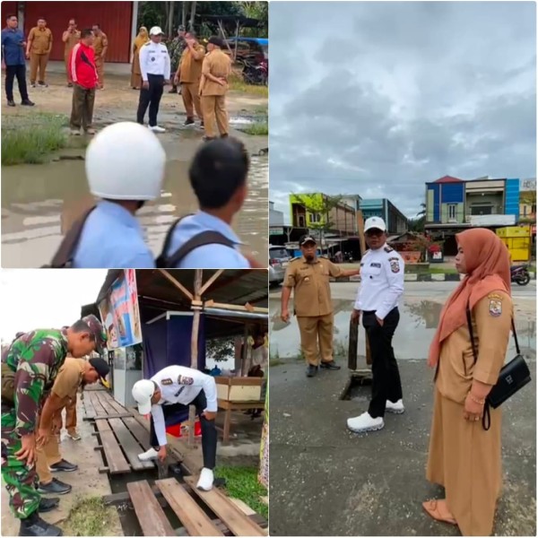 Bupati Zukri Instruksikan Camat dan Jajaran  Lakukan Gotong Royong di Jalan Lintas Timur Pangkalan Kuras