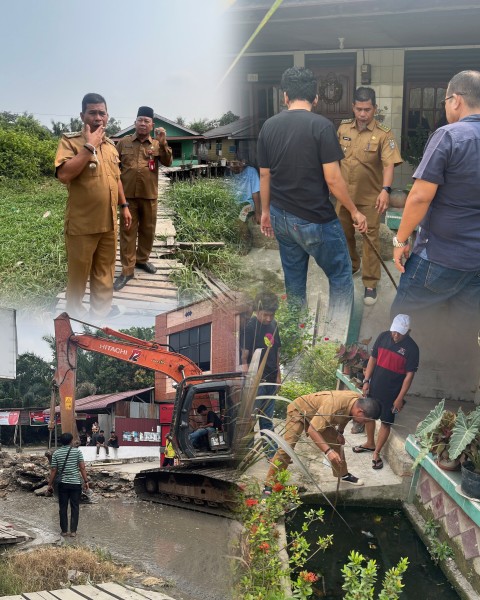 Asisten II Fackrizal Terus Pantau Lokasi Rawan Banjir, Didampingi Camat Pangkalan Kerinci