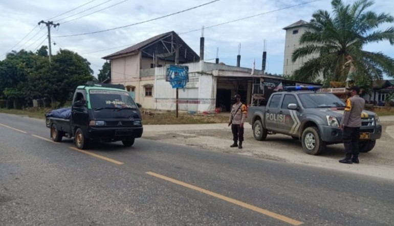 Polsek Pangkalan Lesung Gelar Patroli Antisipasi Kecelakaan