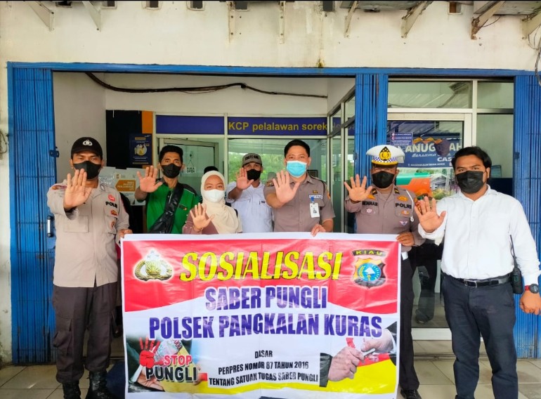 Sasar Perbankan, Polsek Pangkalan Kuras Gelar Sosialisasi Pungutan Liar