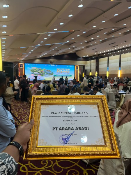 PT Arara Abadi Raih Penghargaan Investor PMDN Terbaik II di Riau