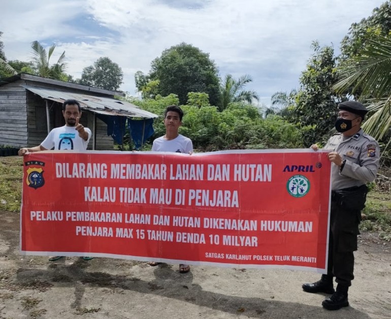 Patroli di Jalan Lintas Bono, Polsek Teluk Meranti Gencar Giat Pencegahan Karhutla