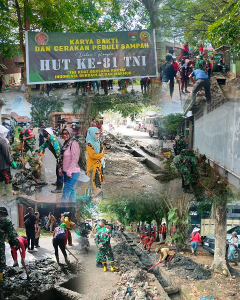Bukan Sekadar Seremoni, HUT TNI ke-81 DI Pasar Baru Diwarnai Aksi Bersih-Bersih, DLH Turunkan Tiga Tim