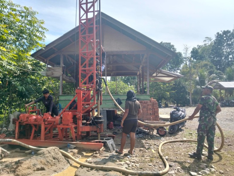 Satgas TMMD ke-129 Kodim 0102/Pidie Genjot Pengeboran Sumur Bor di Dayah Balul Ula Al-Munawarah