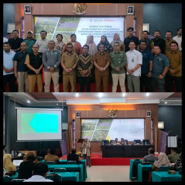 Di Acara Konsultasi Publik Studi Penapisan Area Bernilai Konservasi Tinggi Dan Hutan Berstok  Karbon Tinggi,Kadis DLH Pidato Pertama Membuka Acara.