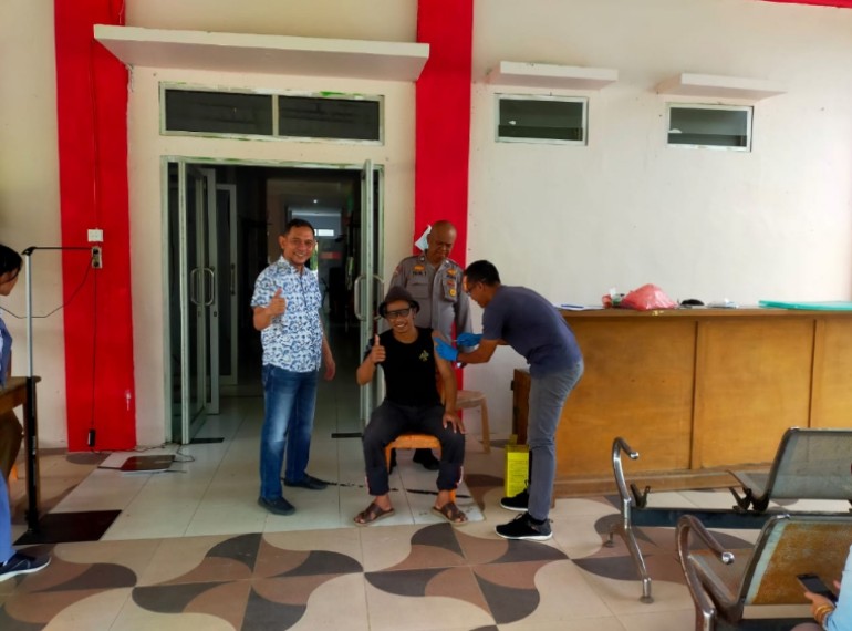 Polsek Pangkalan Lesung Kembali Gelar Pelayanan Vaksinasi di Puskesmas