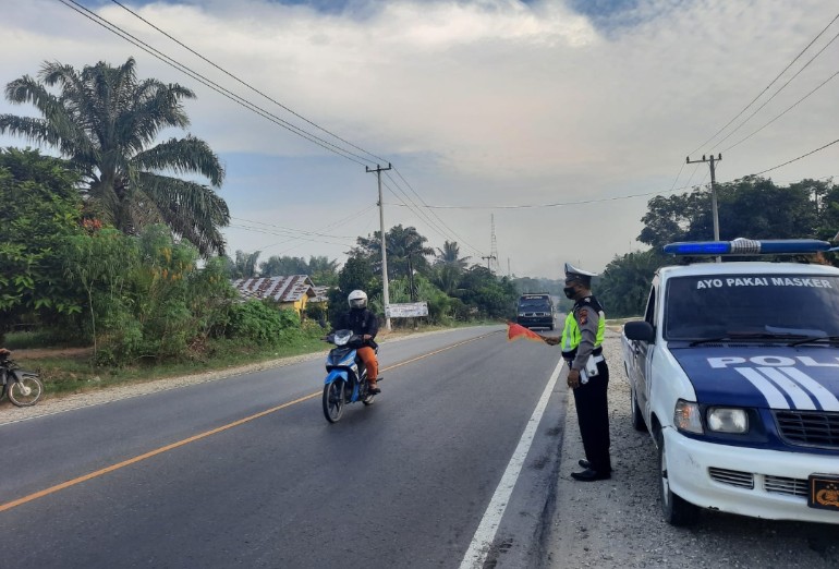 Cegah Lakalantas di Jalan, Polsek Pangkalan Kuras Gelar Penuturan Lalin